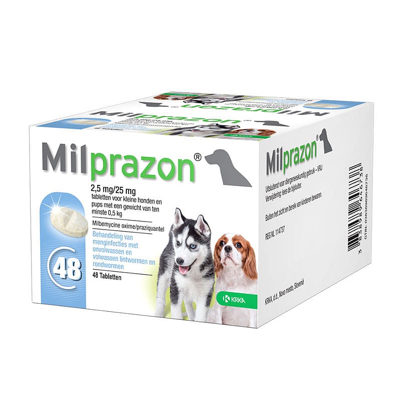 Milprazon Ontwormingstablet Kleine Hond en Puppy 48 tabletten - 2.5 mg