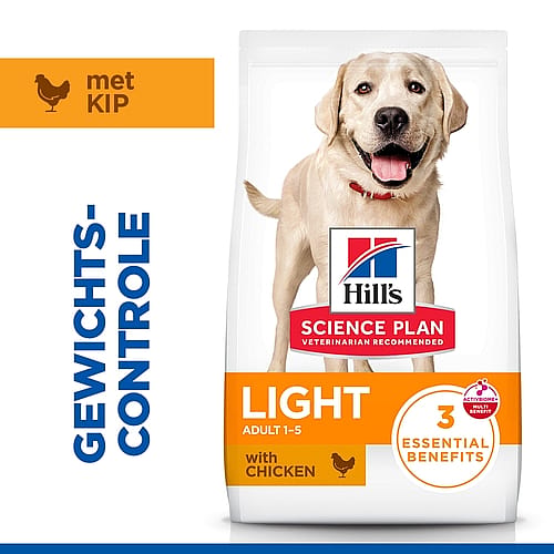 dog food, droogvoer, Hill's Science Plan, licht formule, volwassen 1-5
