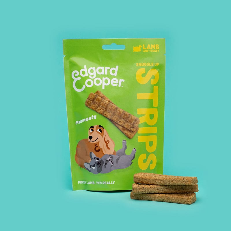 Edgard & Cooper Snuggle Up Strips Lam & Kalkoen 75 gram