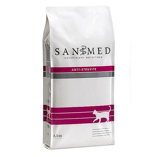 Sanimed Anti Struvite Kat Dieetvoer: Oplossen Struvietstenen - Blaasontsteking - Gezonde Urinewegen 4.5 kg
