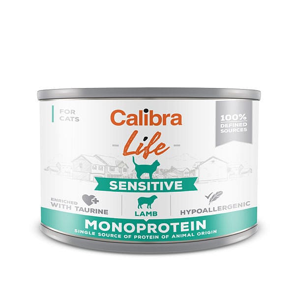Calibra Kat Life Sensitive Blikjes 6 x 200 gram blikjes - Lam
