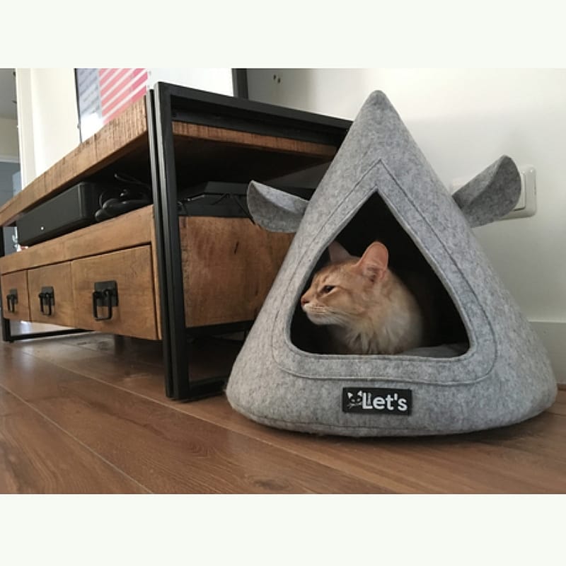 Let's Sleep Pet Cave Teepee Grijs