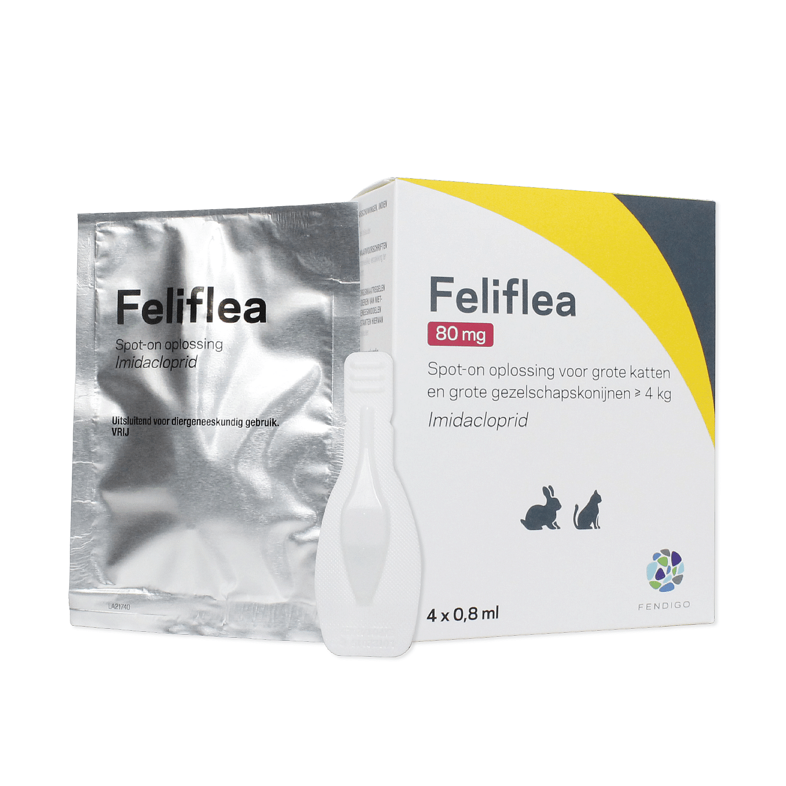 Feliflea Spot-on Kat Konijn Groot - 80 mg- 4x 0.8 ml