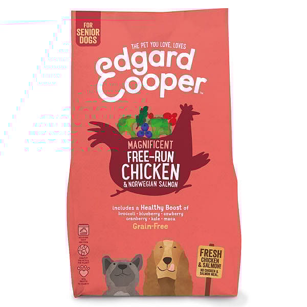 Edgard & Cooper Senior Hondenvoer Verse Scharrelkip en Noorse Zalm 12 kg