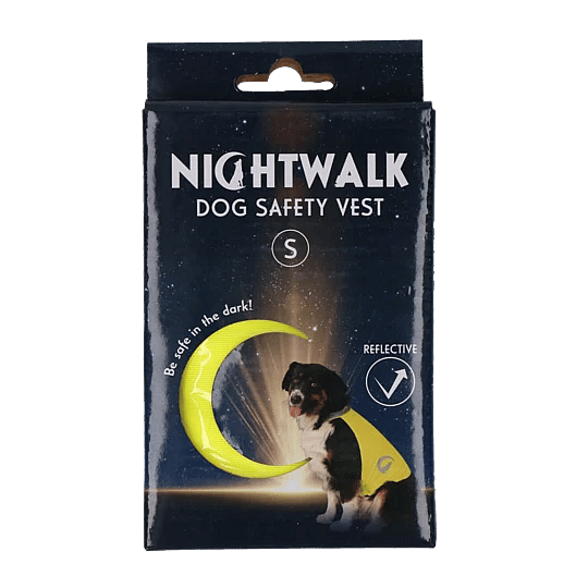 Nightwalk Safety Vest Dog Geel - Maat Small