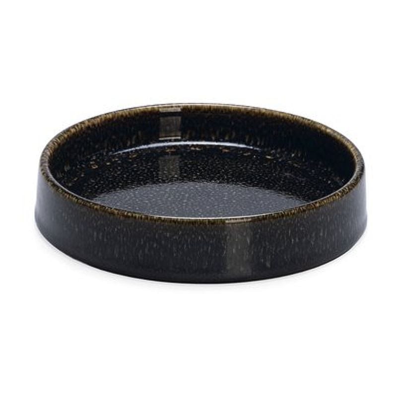 bord, bowl, keramiek, zwart, plat/bord