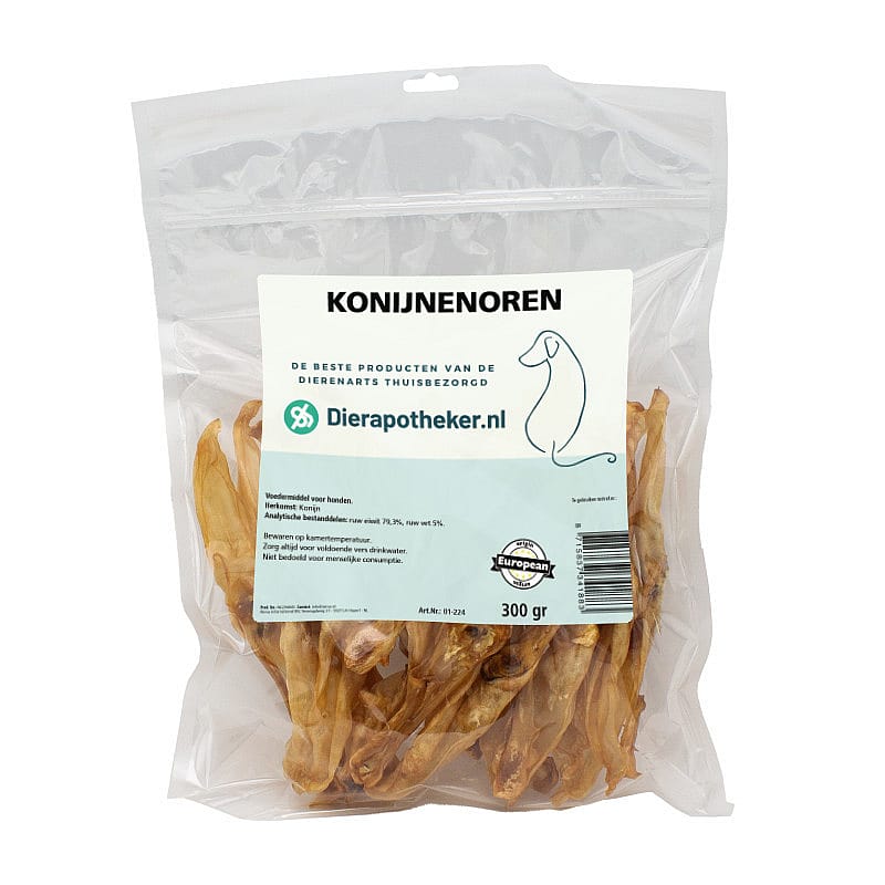 Dierapotheker Konijnenoren Snack Hond 300 gram