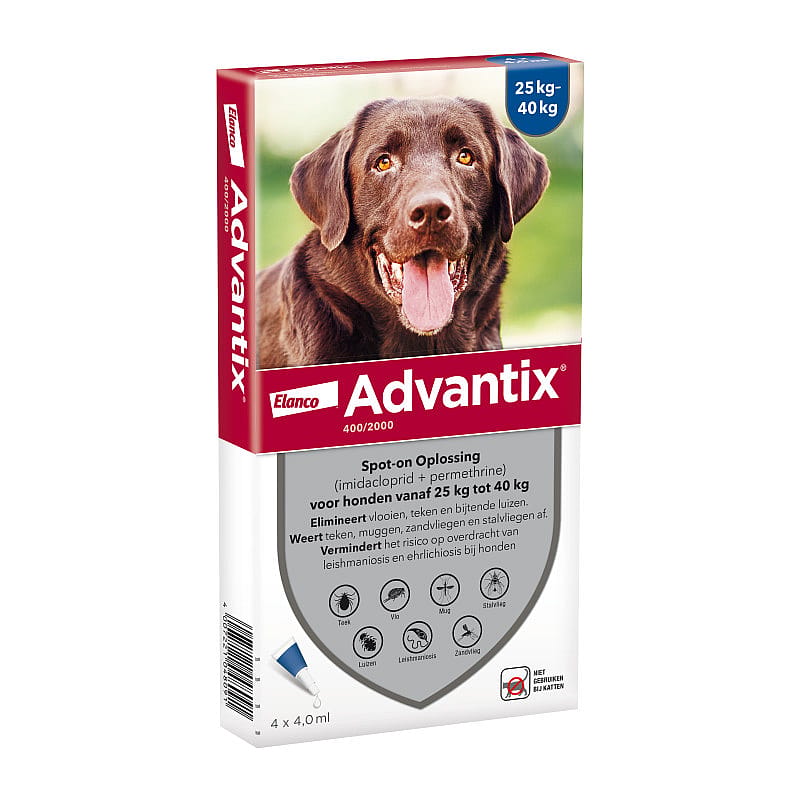 Advantix Spot-on Hond 4 pipetten - 25 - 40 kg - 400/2000