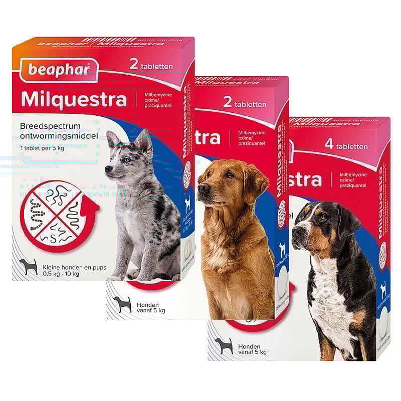 Beaphar Milquestra Ontwormingstabletten Kleine Hond en Puppy 0.5 - 10 kg - 2 Tabletten