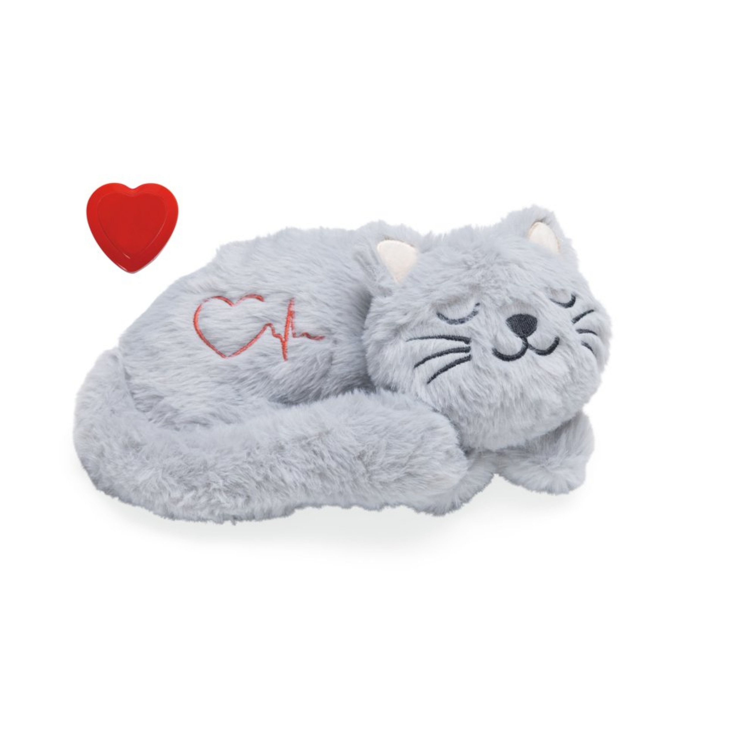 pluchekussen, kattenfiguur, grijs, lapje, kussen met embroidery