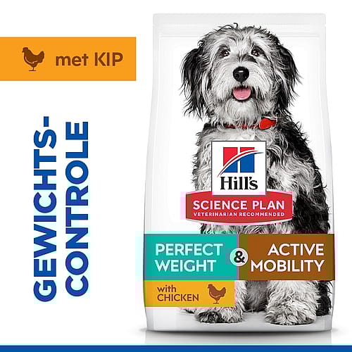 Hill's Science Plan Perfect Weight & Active Mobility Medium Breed Adult Hondenvoer met Kip