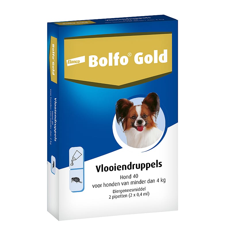 Bolfo Gold Hond tot 4 kg - 2 pipetten - 40 mg