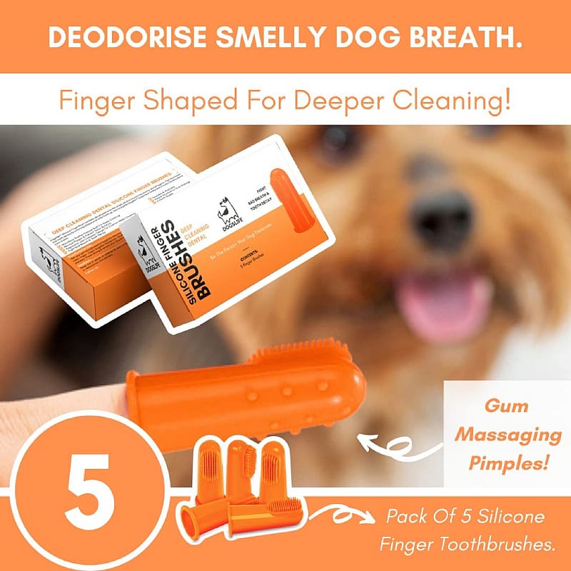 DogsLife Silicone Finger Toothbrushes Hond Kat 5 stuks