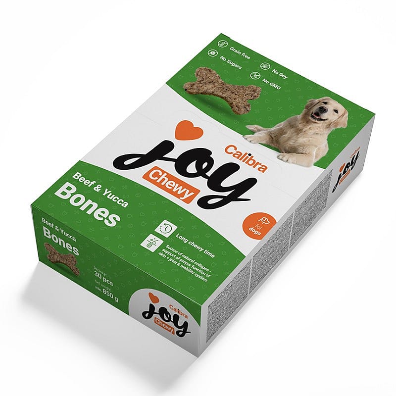 Calibra Joy Dog Chewy Beef & Yucca Bones 850 gram