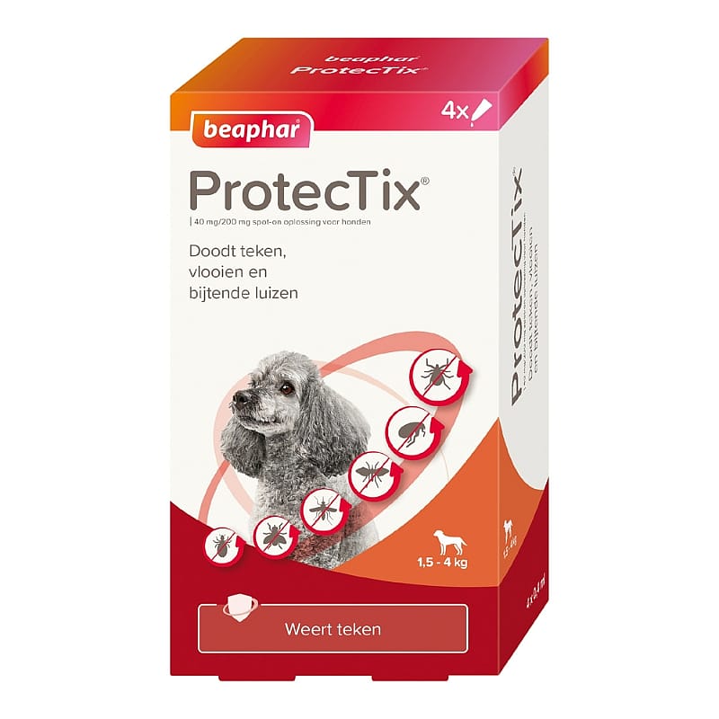 Beaphar ProtecTix Hond 4 pipetten Tot 4 kg - 4 pipetten