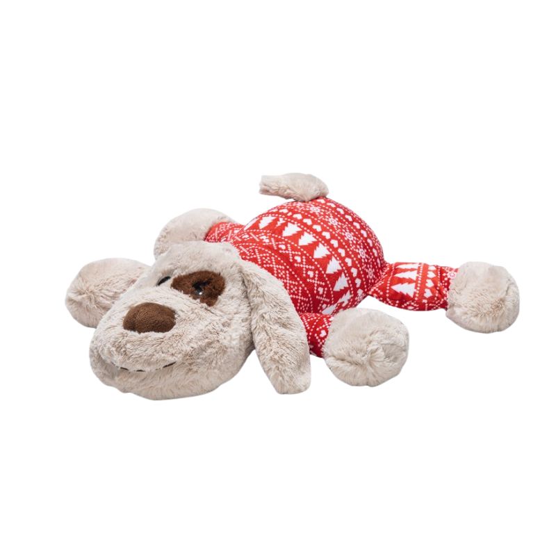 Beeztees XL Knuffel Kerst Comet Wit-Rood