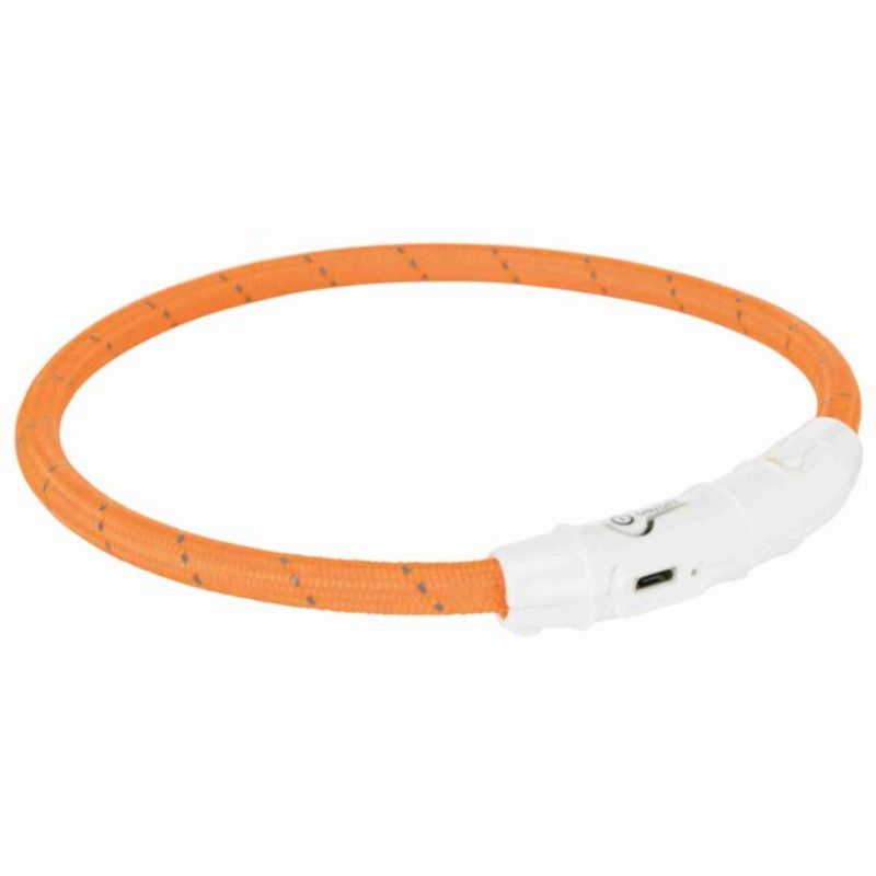 Trixie Flash Lichtgevende Halsband USB Hond Oranje - XS/S - 35 cm