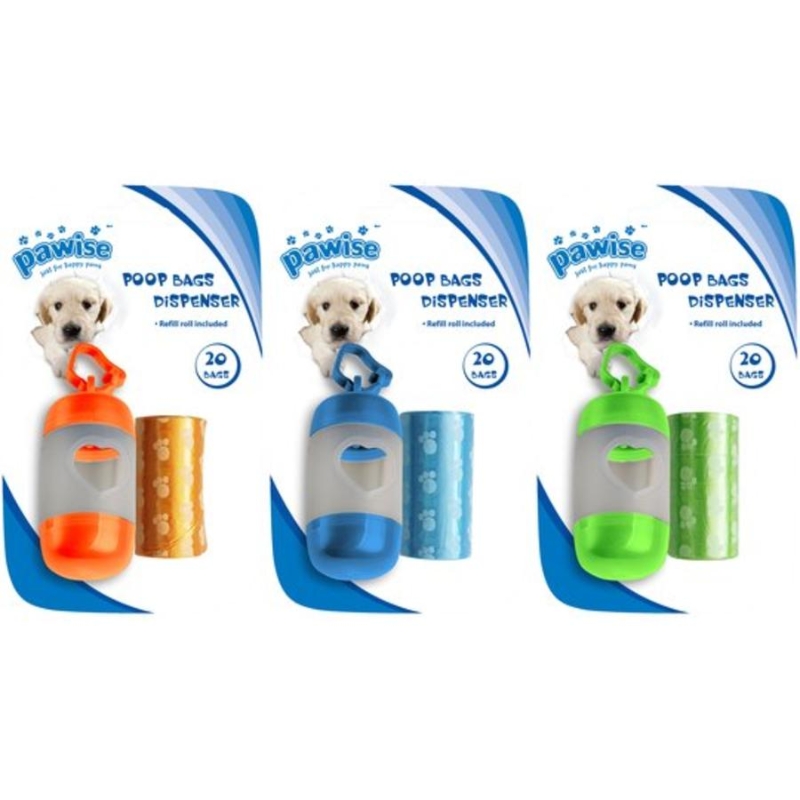 Pawise Poop Bag Dispenser Dispenser met 2 x 20 zakjes, Hond, Zoogdier, Huisdier, Fles