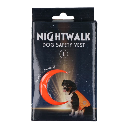 Nightwalk Safety Vest Dog Oranje - Maat Large