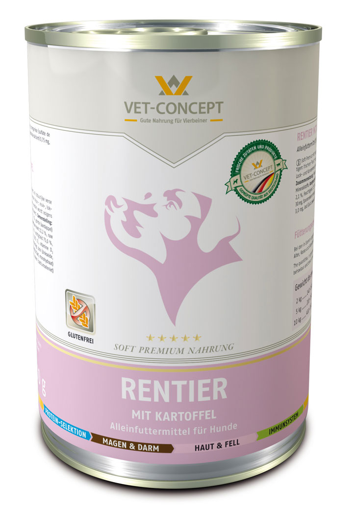 Vet-Concept Rendier Hondenmenu, Tin, Kan