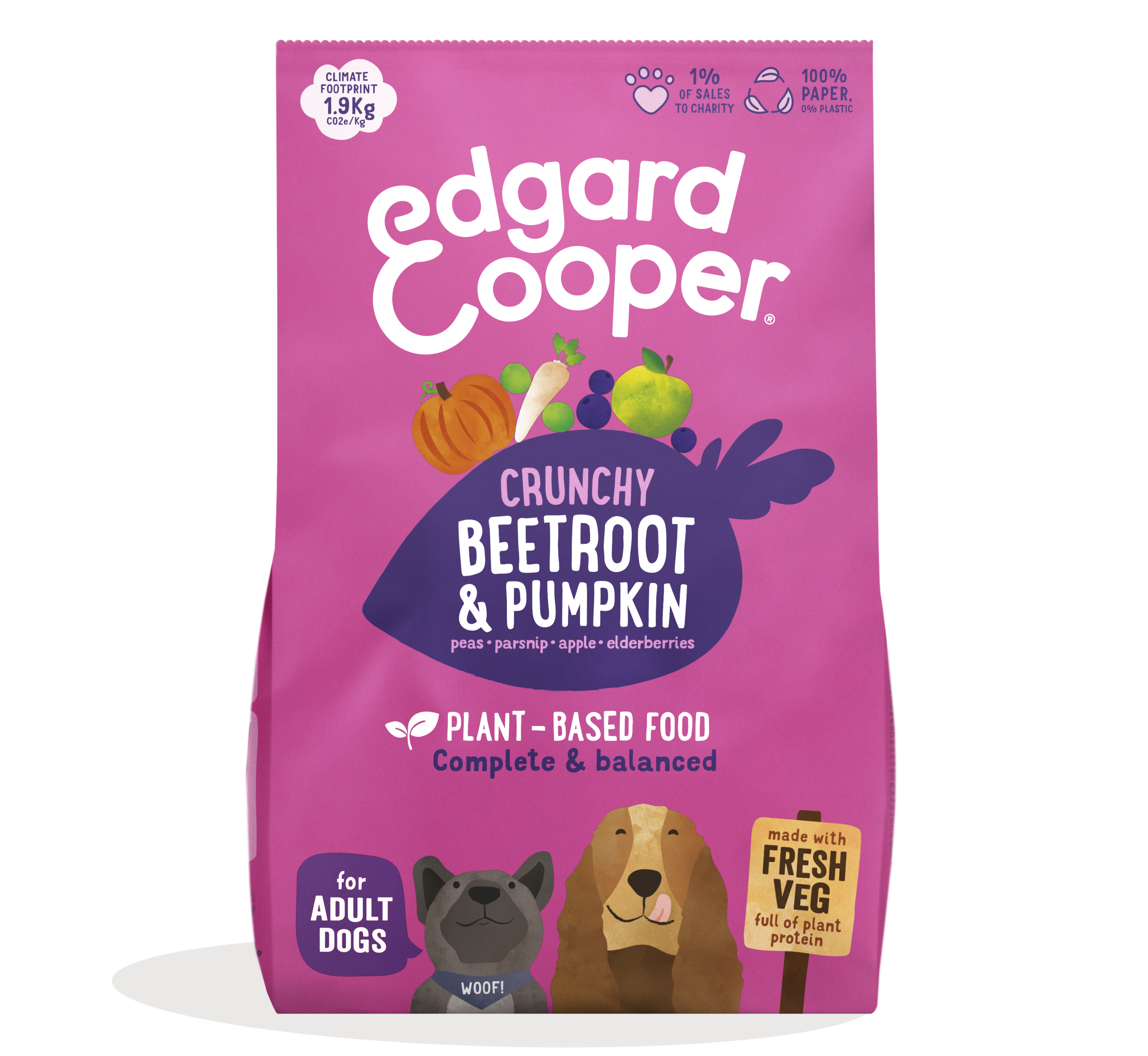 Edgard & Cooper Plantaardige Brokken met Rode Biet & Pompoen voor Volwassen Honden 7 kg