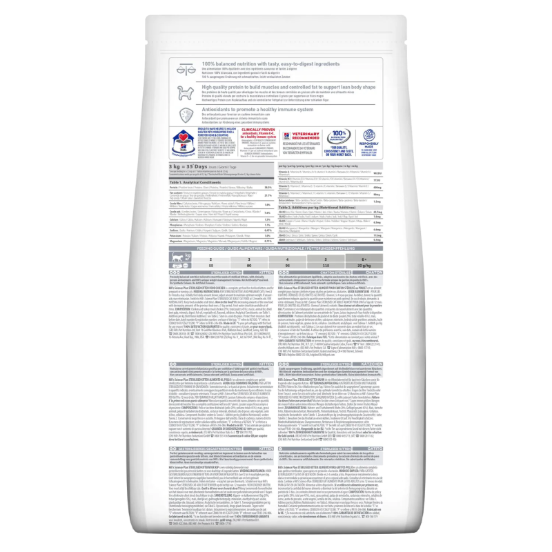 Hill's Science Plan Sterilised Kittenvoer Kip