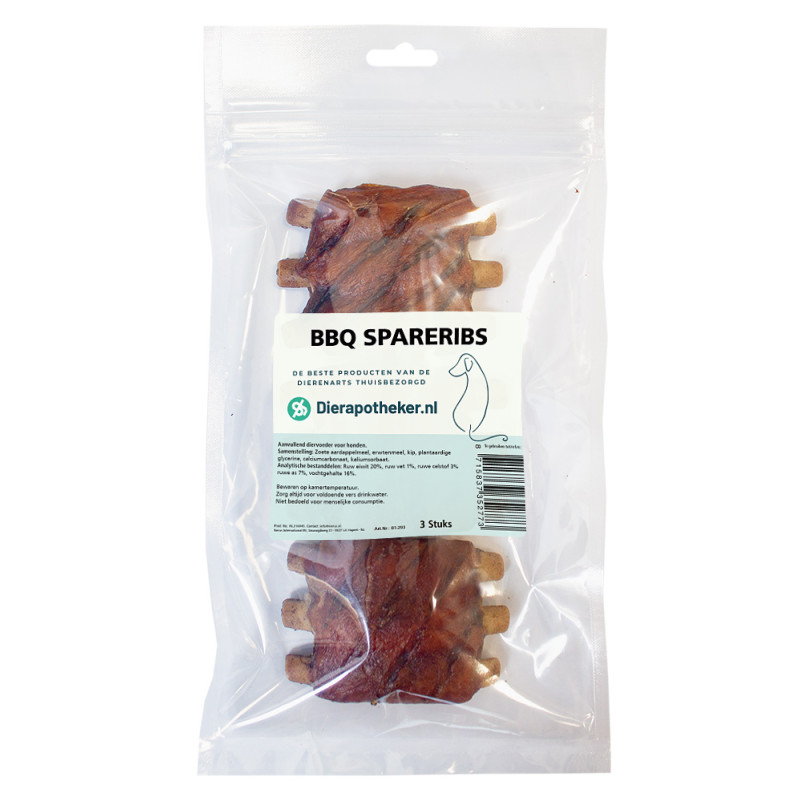 Dierapotheker BBQ Spareribs 3 stuks Hond, Voedsel, Vlees, Varkensvlees