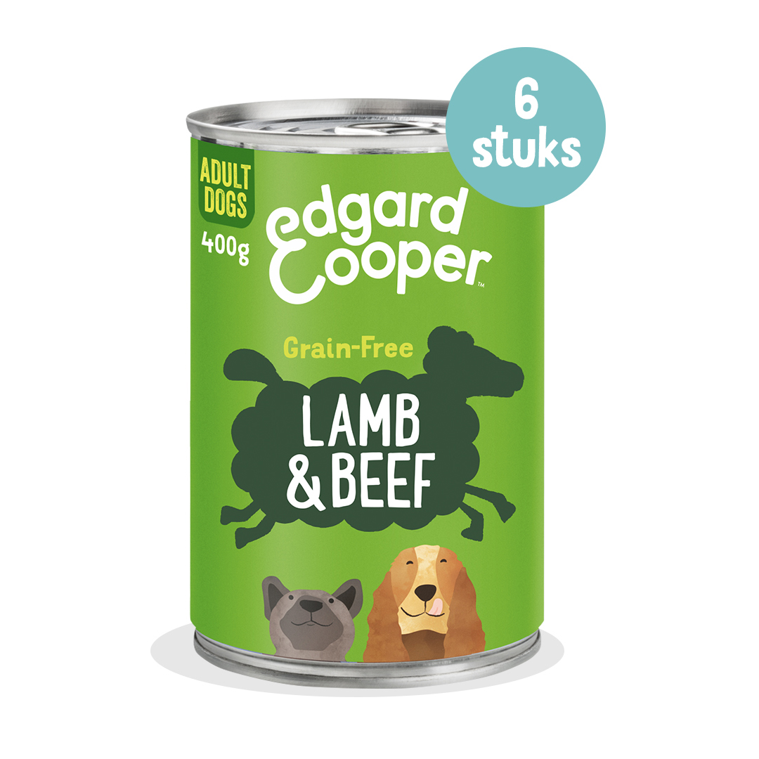 Edgard & Cooper Adult Hondenvoer Blikjes Lam & Rund 6 x 400 gram
