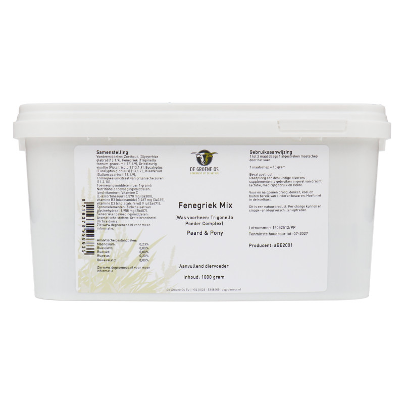 Groene Os Fenegriek Mix Paard Pony 1 kg