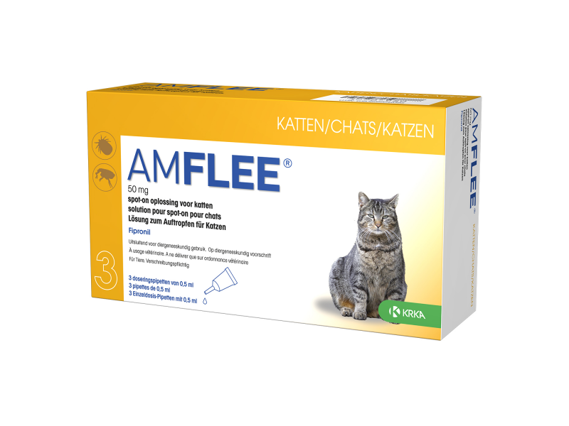 Amflee Spot On Kat 50 mg - 3 pipetten