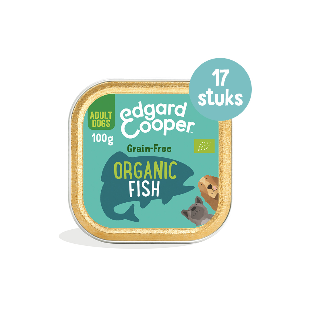 Edgard & Cooper Adult Hondenvoer Biologisch Kuipjes Vis 17 x 100 gram