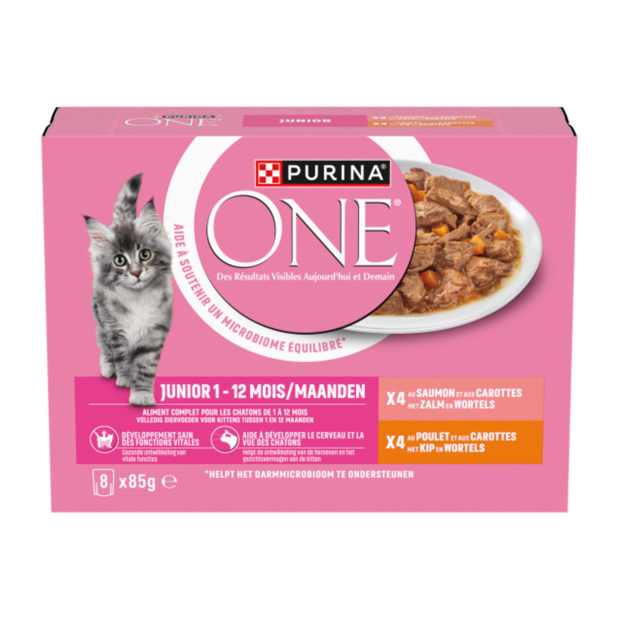Purina One Junior Kitten Kip & Zalm 8 x 85 gram