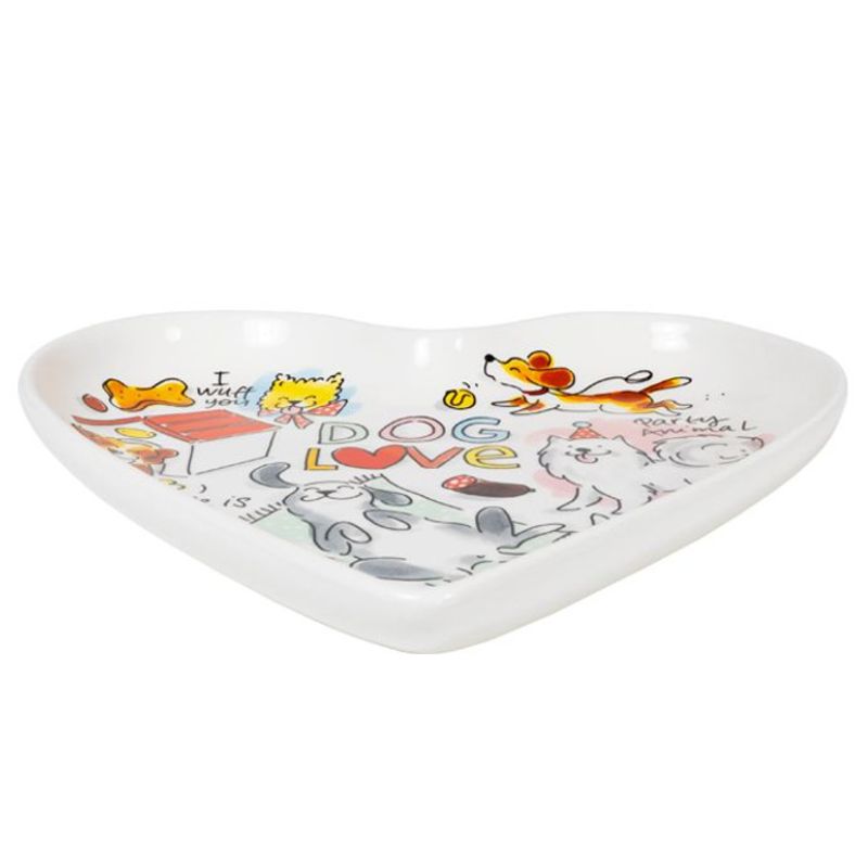 Blond Amsterdam Bord Hart Hond, Bord, Kunst, Porselein, Pottenbakkerij