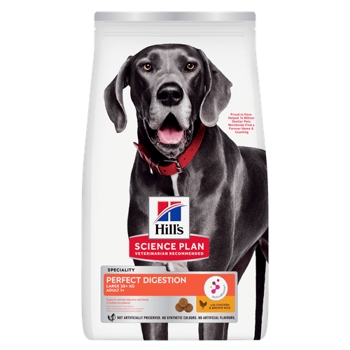 Hill's Science Plan Canine Adult Perfect Digestion Hondenvoer Large Breed 14 kg, Dier, Hondje, Hond, Zoogdier, Huisdier