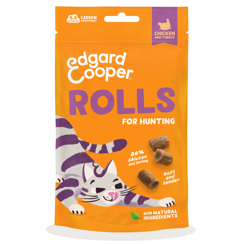 Edgard & Cooper Rolls Kattensnacks 45 gram Kip en Kalkoen