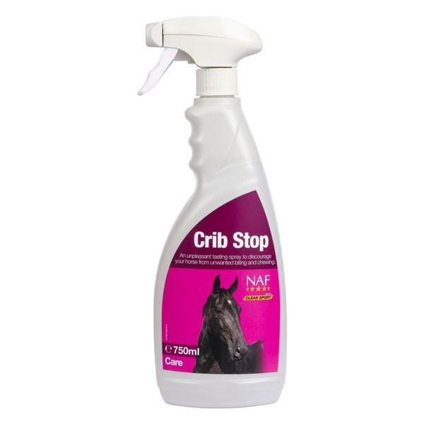 NAF Crib Stop Spray 750 ml – Tegen luchtzuigen en bijtgedrag bij paarden