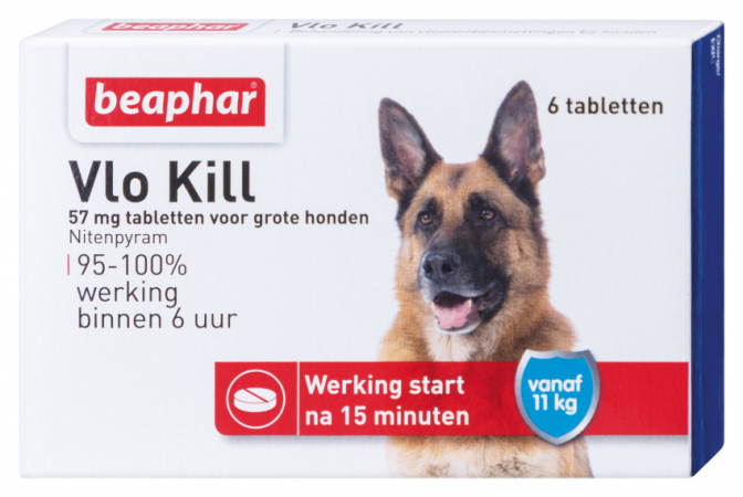 Beaphar Vlo Kill Hond en Kat Hond vanaf 11.1 kg - 6 tabletten, Hond, Zoogdier, Huisdier, Duitse herder