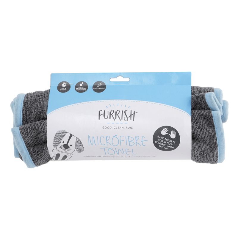 Furrish Microvezel Handdoek met 2 handzakken Hond
